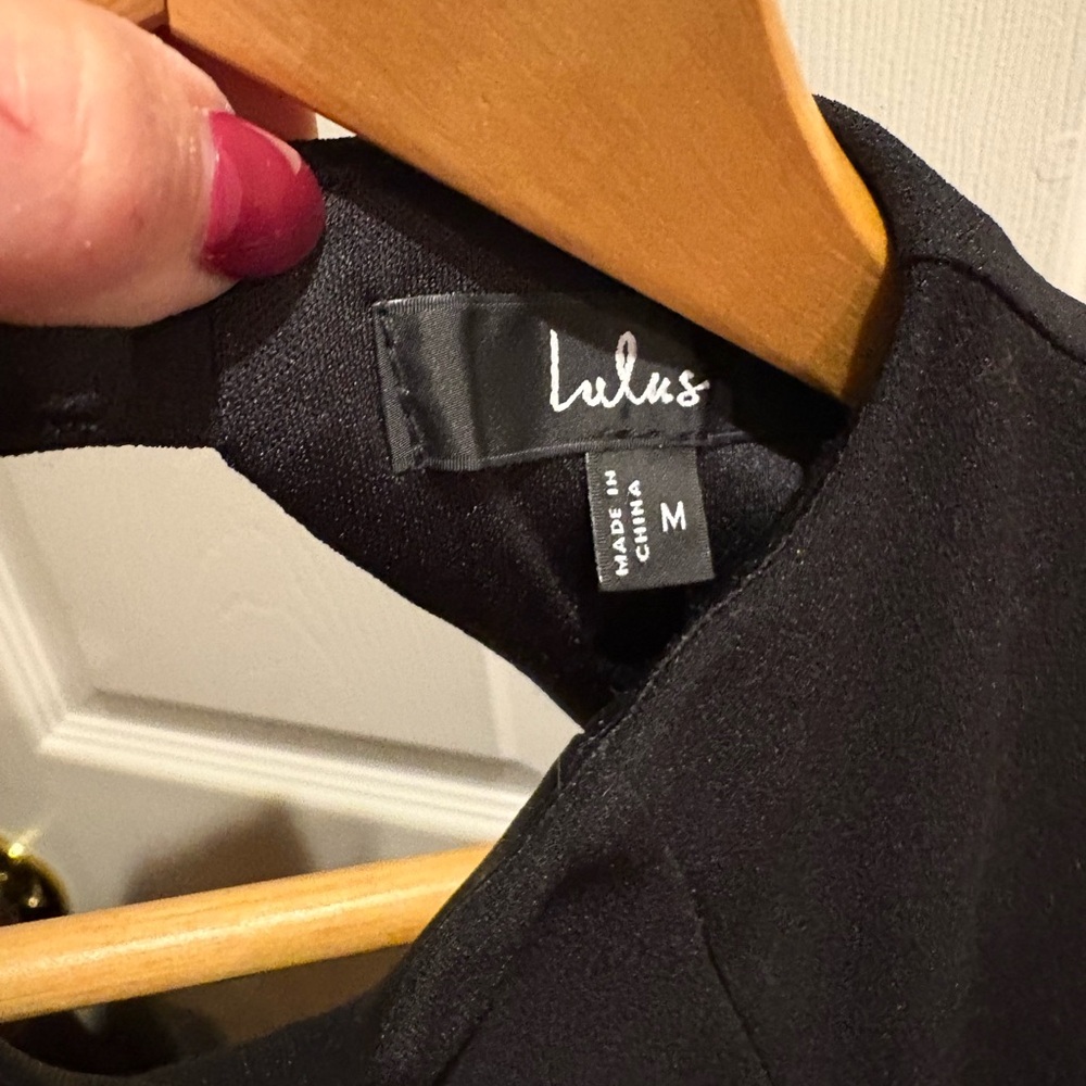Lulus All That‎ You Wish For Black Mock Neck Cutout Bodycon Dress size medium - Picture 3 of 6